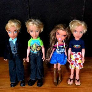 4 Bratz Dolls-3 male-1 Female